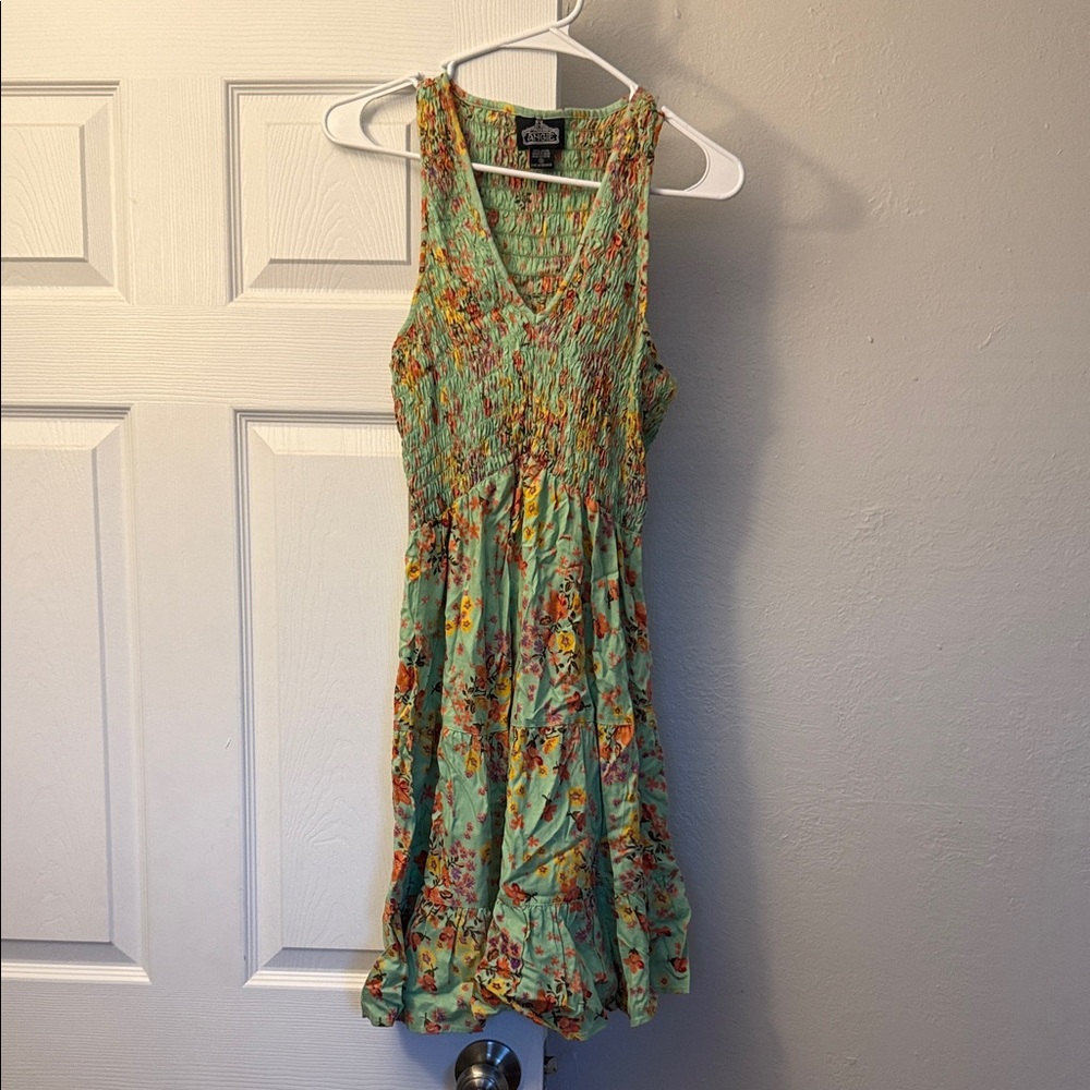 Floral Sleeveless Dress - Green